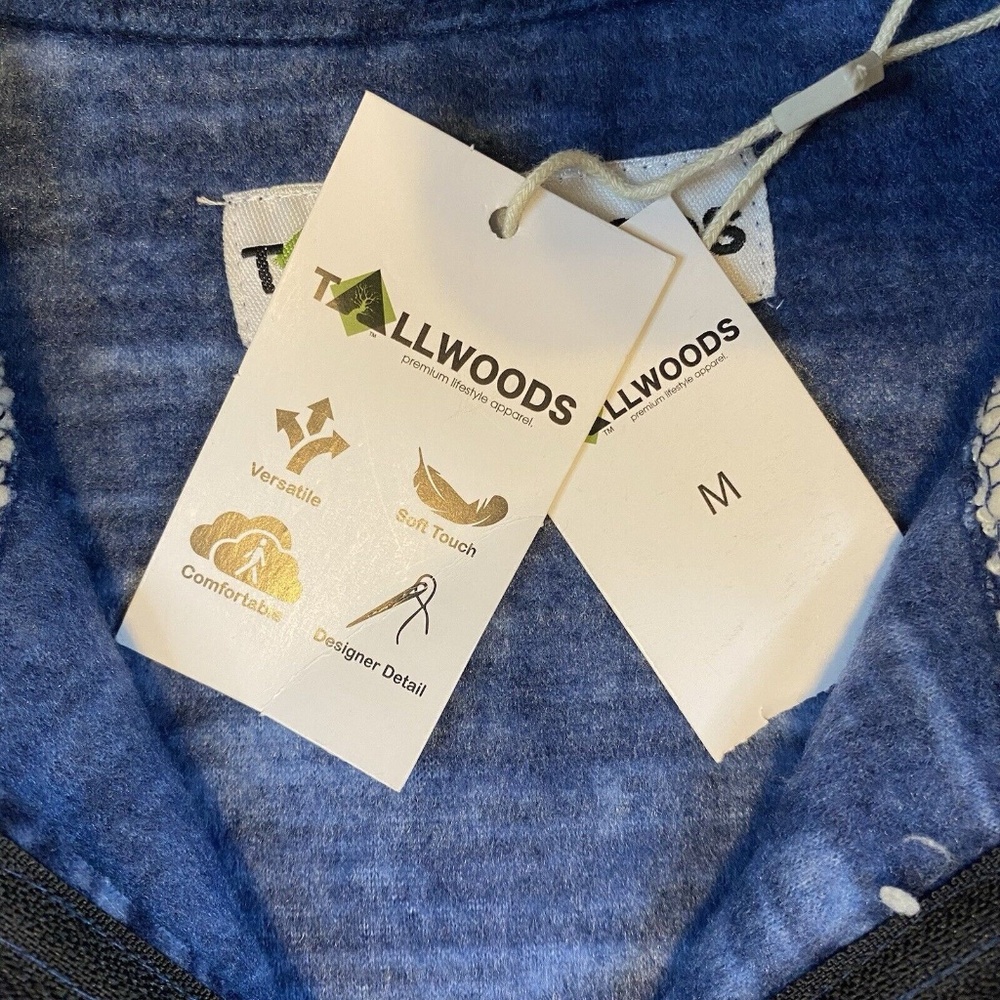 TALLWOODS Men 1/4 Zip Sweatshirt Size M Sherpa Fleece Collar Blue Active Hike - Picture 9 of 14